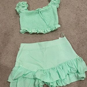 Zara two piece set. Mint green.